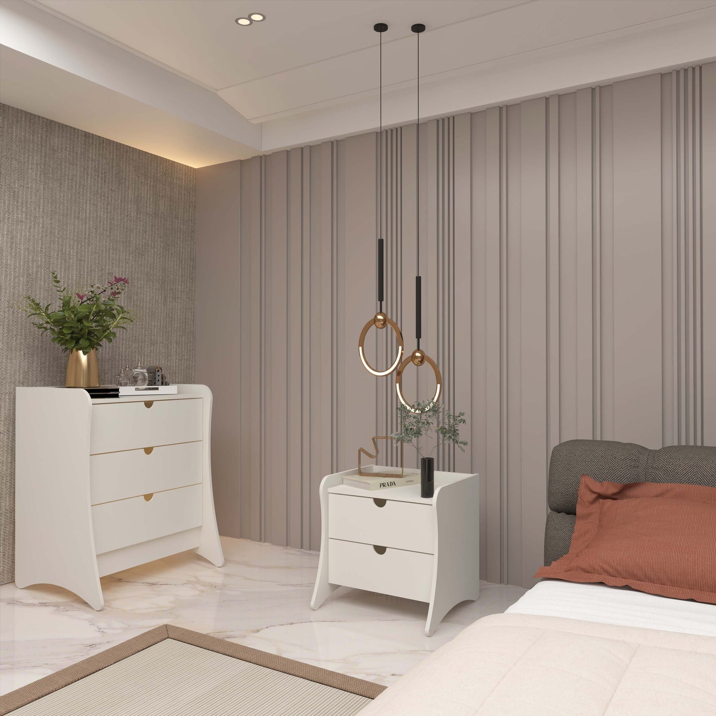 Manhattan Comfort White Full Bedroom Set