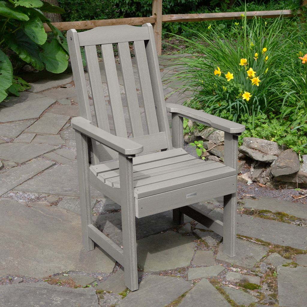 highwood Lehigh Harbor Gray Poly-lumber Frame Stationary Dining Chair with Slat Seat