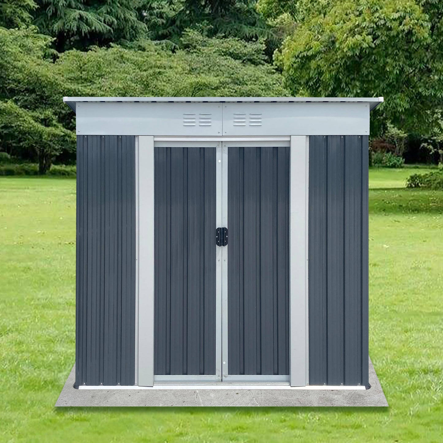 Mondawe 6-ft x 4-ft Galvanized steel Metal Storage Shed