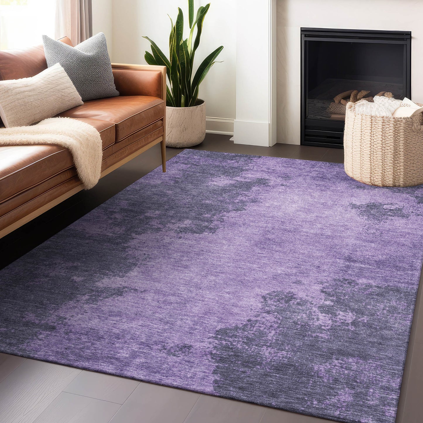 Addison Rugs Chantille ACN1913PP 8 x 10 (ft) Loomed Purple Rectangular Indoor/Outdoor Machine washable Pet Friendly Area rug