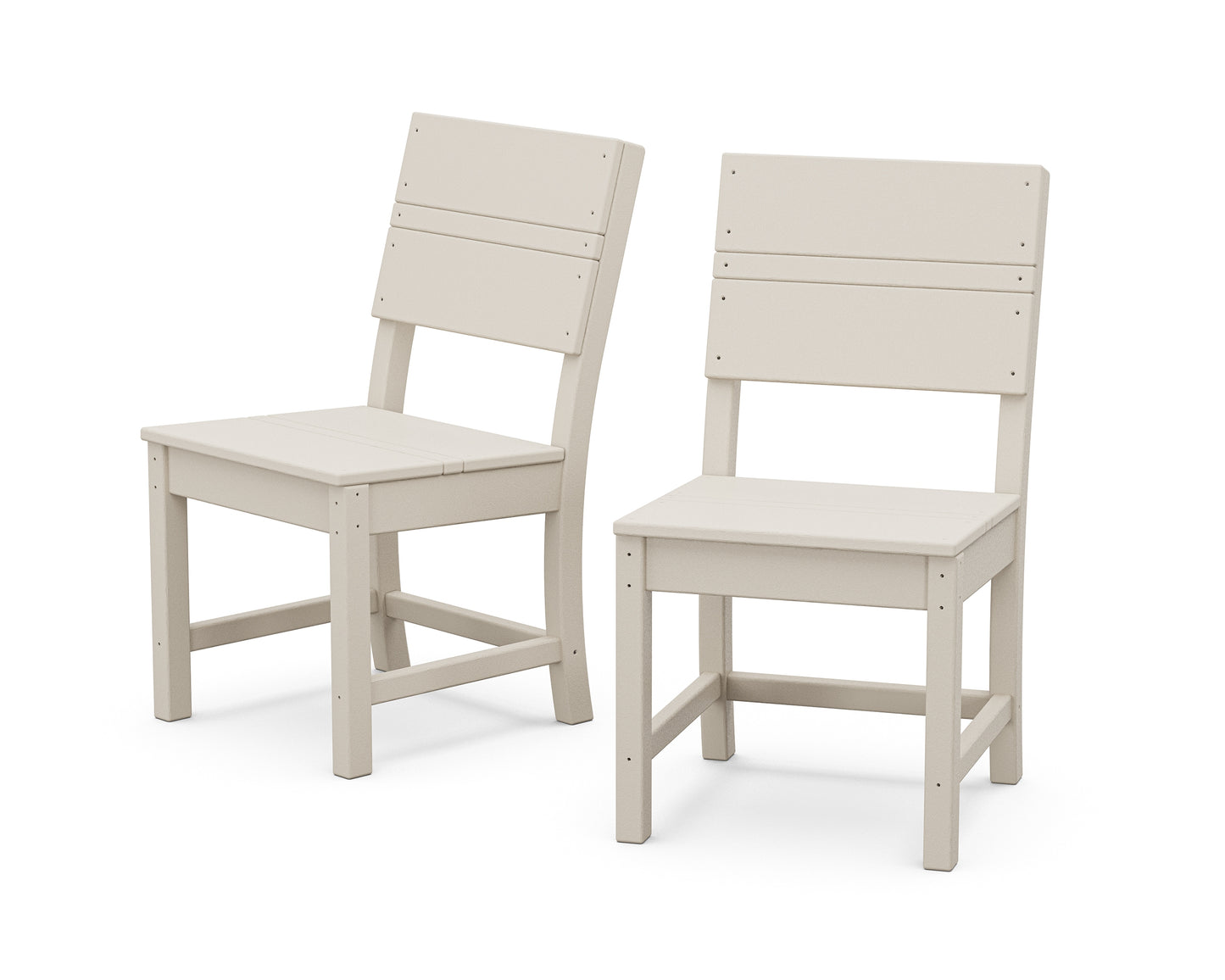 Origin 21 by POLYWOOD Irving Set of 2 Sand HDPE Frame Stationary Dining Chair with Slat Seat