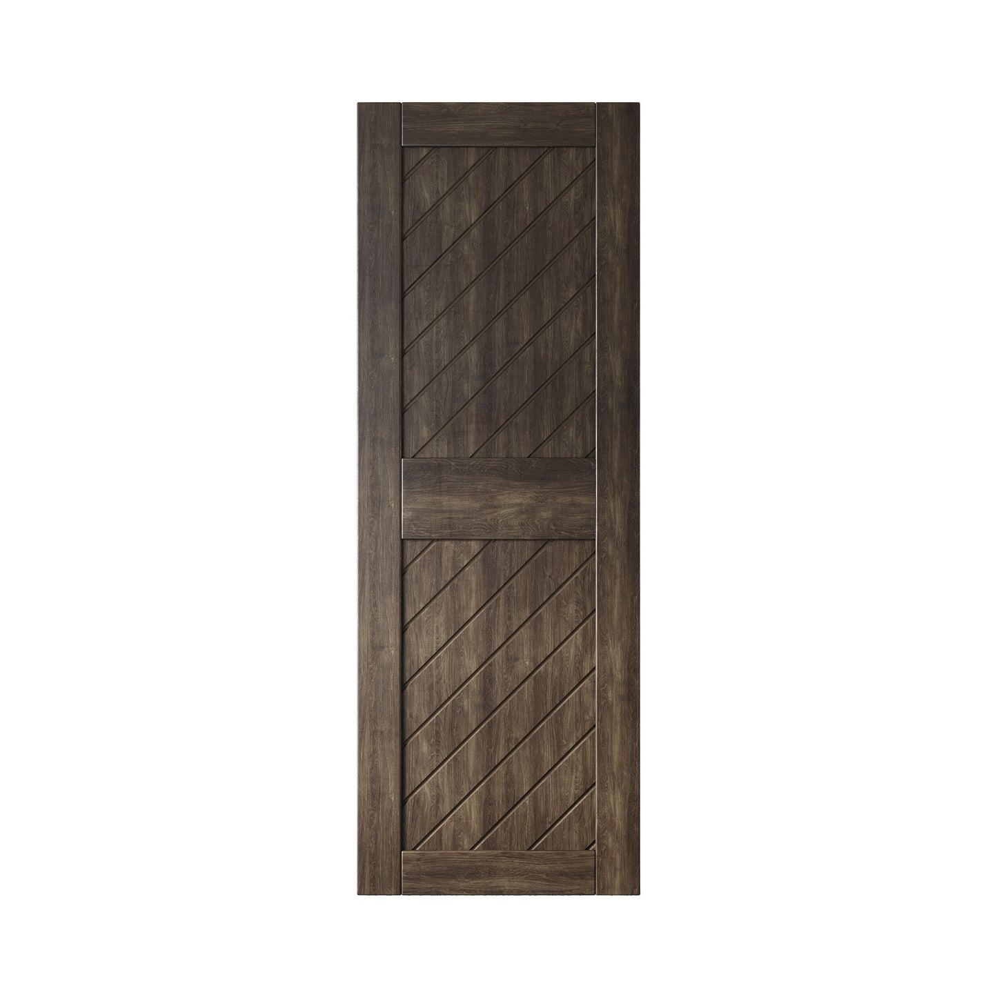 HOMACER 30-in x 84-in Ebony Prefinished Non-standard Pine Wood Solid core Single Barn Door (Hardware Not Included)