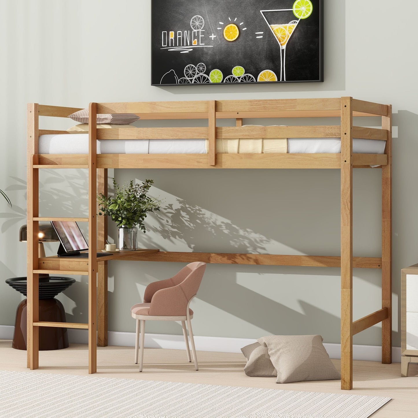 Yiekholo Natural Twin loft Bunk Bed