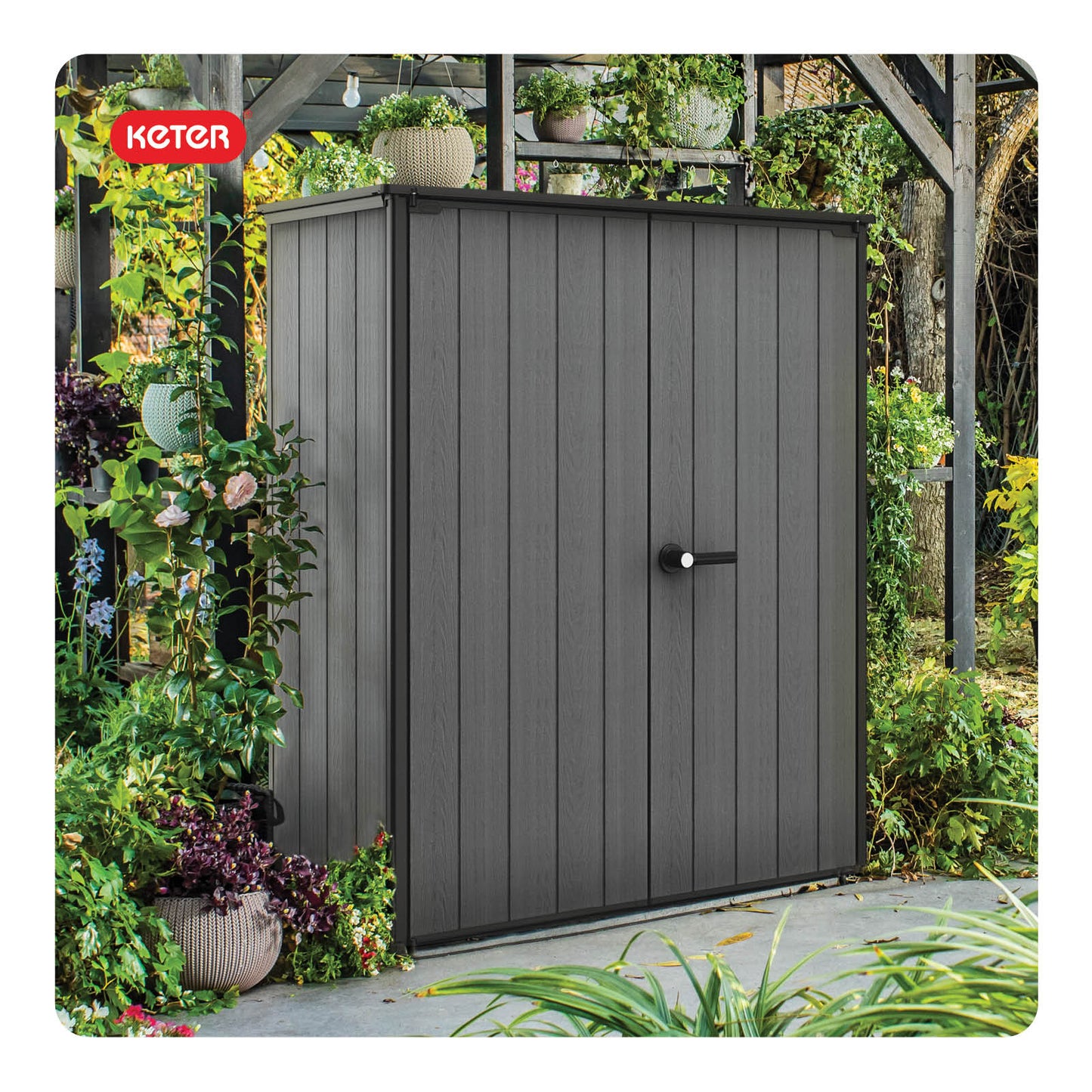 Keter 4.6-ft x 2.4-ft Cortina Gray Resin Storage Shed (Floor Included)