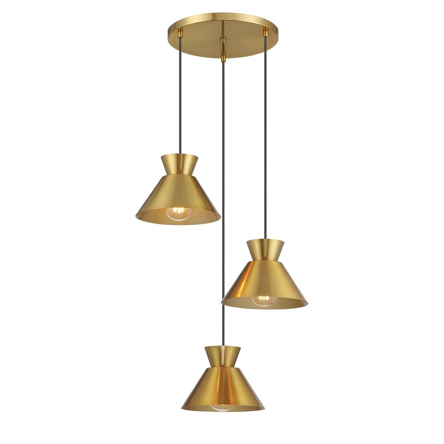 Trade Winds Lighting Multi-Point Chandelier in Natural Brass