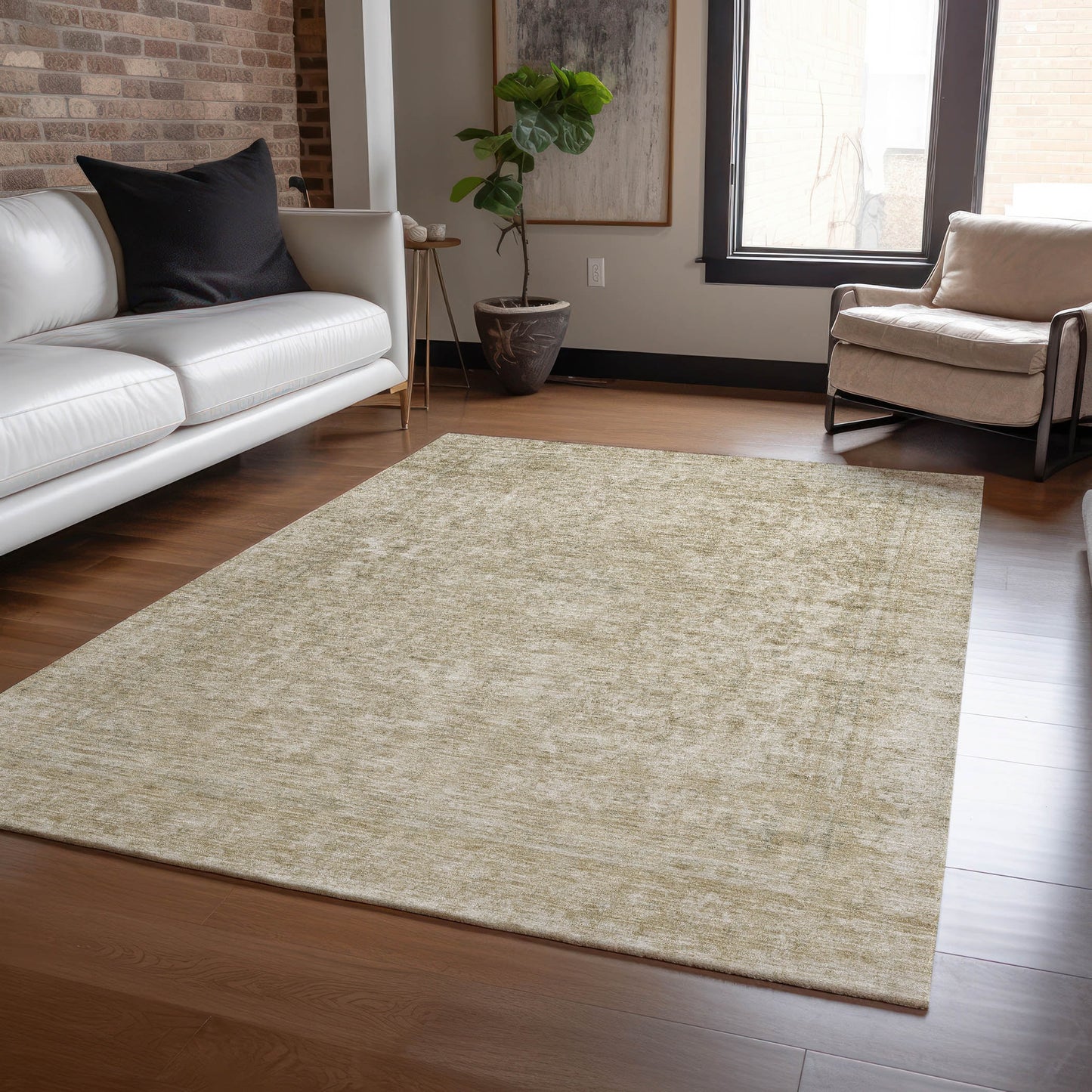 Addison Rugs Chantille ACN1645TA 9 x 12 (ft) Loomed Tan Rectangular Indoor/Outdoor Machine washable Pet Friendly Area rug