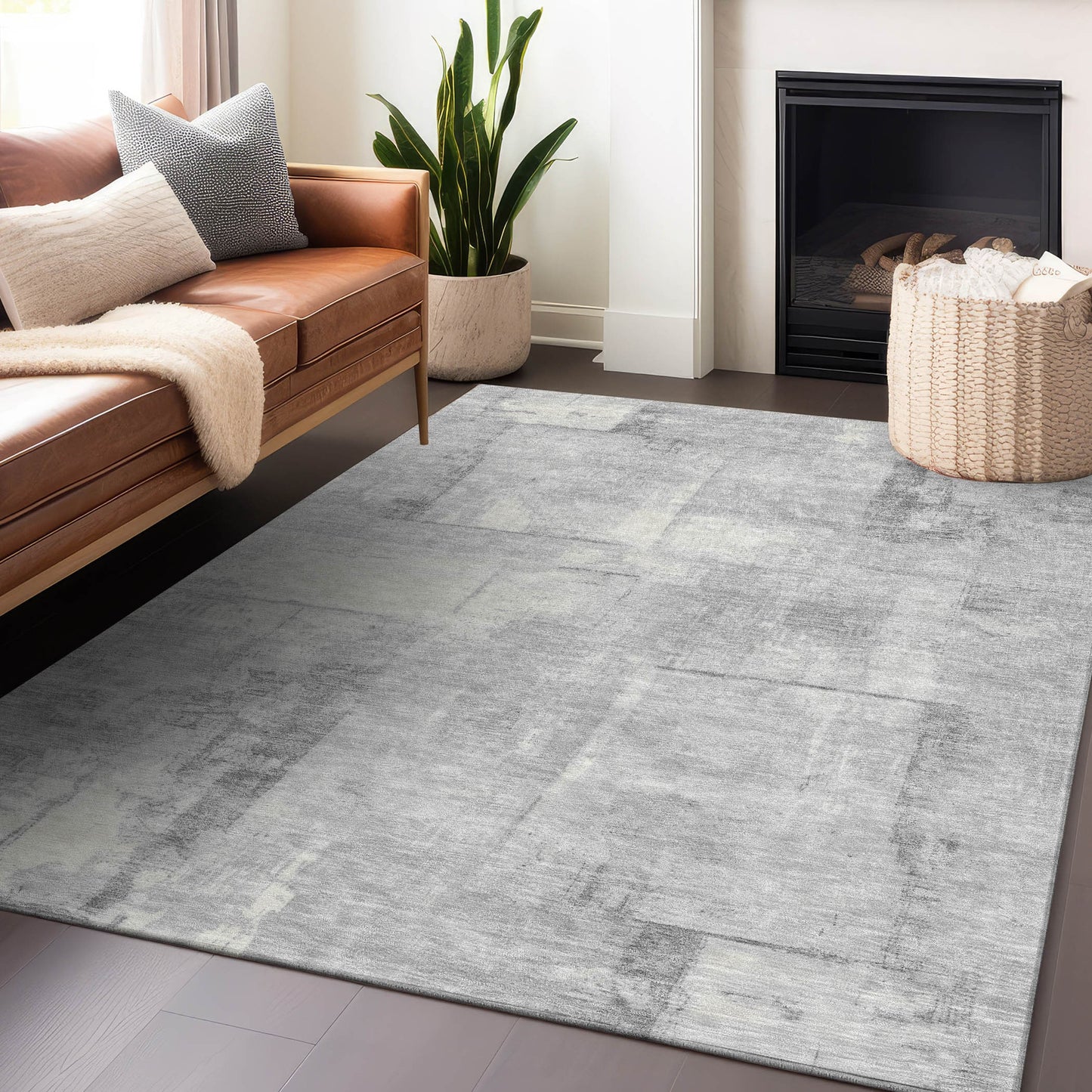 Addison Rugs Chantille ACN1714GY 9 x 12 (ft) Loomed Gray Rectangular Indoor/Outdoor Machine washable Pet Friendly Area rug