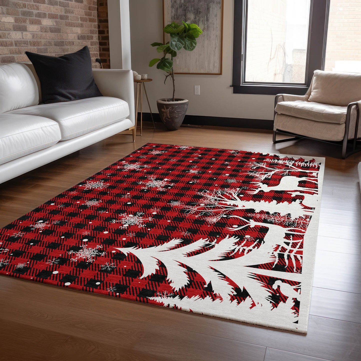 Addison Rugs Chantille ACN1824RD 9 x 12 (ft) Loomed Red Rectangular Indoor/Outdoor Machine washable Pet Friendly Area rug