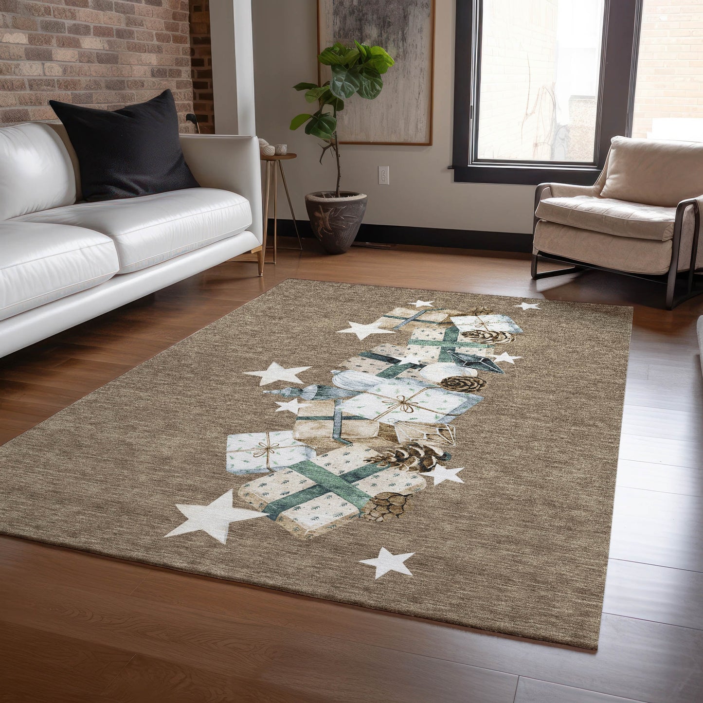 Addison Rugs Chantille ACN1825BR 9 x 12 (ft) Loomed Brown Rectangular Indoor/Outdoor Machine washable Pet Friendly Area rug
