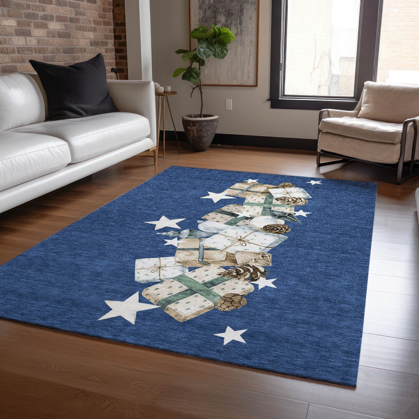 Addison Rugs Chantille ACN1825NA 9 x 12 (ft) Loomed Navy Rectangular Indoor/Outdoor Machine washable Pet Friendly Area rug