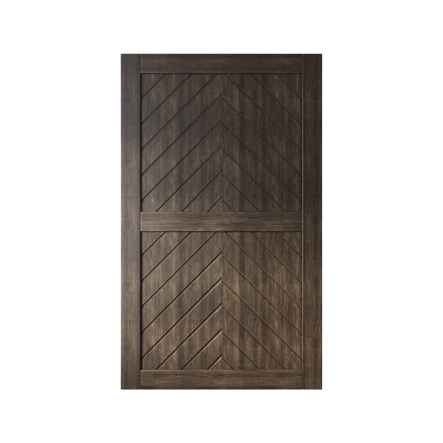 HOMACER 42-in x 80-in Ebony Herringbone Pine Wood Solid core Single Barn Door (Hardware Not Included)