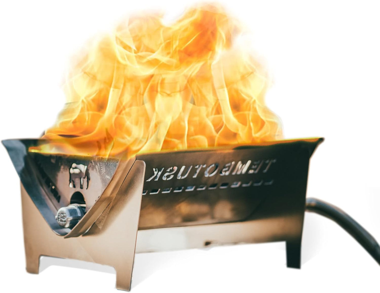 The Fire Pit by TemboTusk. Flatpack, Propane Gas Powered, Stainless Steel Body, All in One Carry Bag.