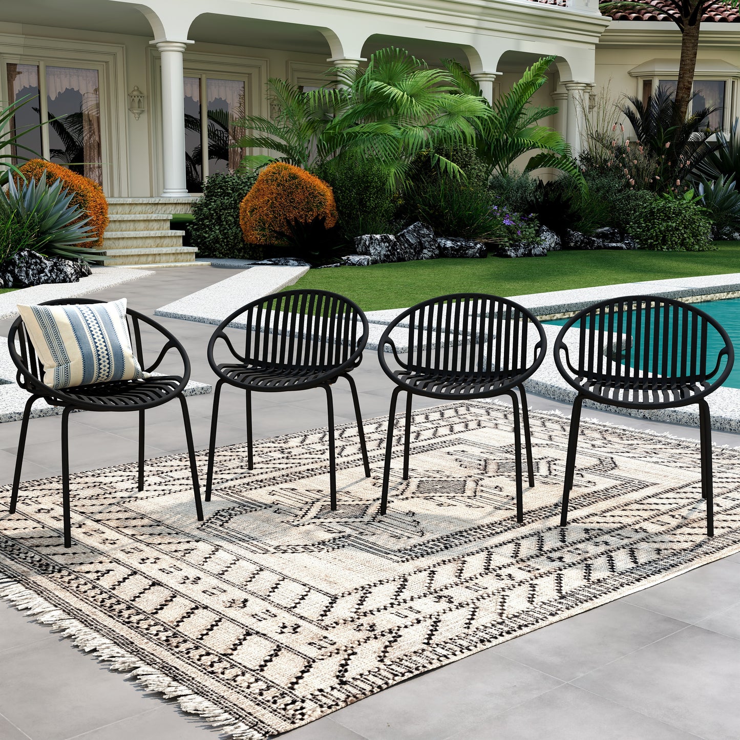 Christopher Knight Home Emma Patio Outdoor Contemporary Plastic Stackable Dining Chairs