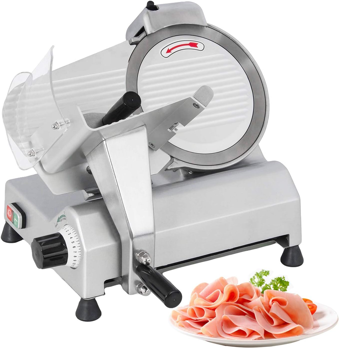 GorillaRock Commercial Meat Slicer | 10-inch Stainless Steel Blade | Slicer Machine