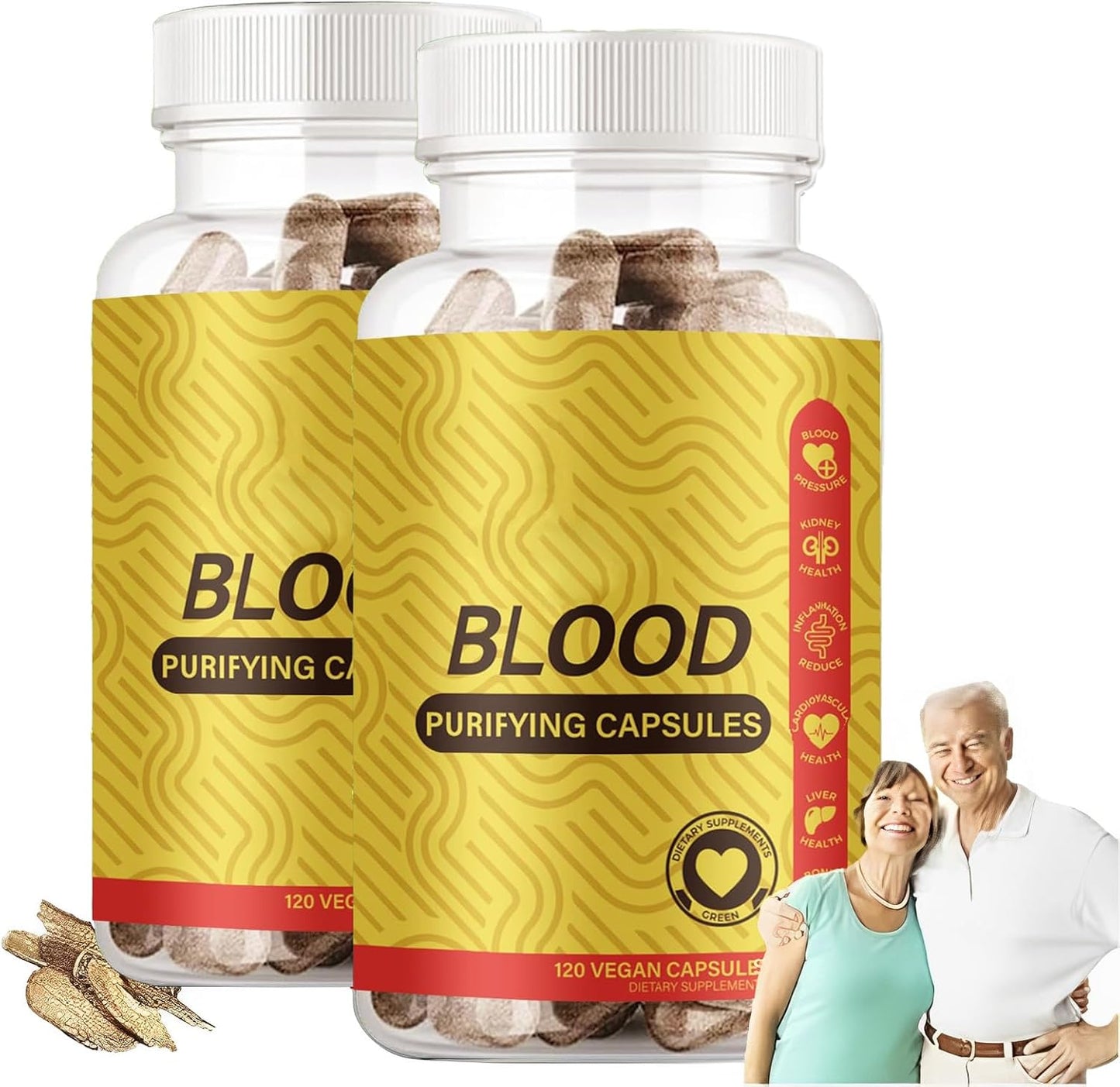Blood Purifying Capsules, GMO-Free, Gluten Free, Vegan 450 mg (2)