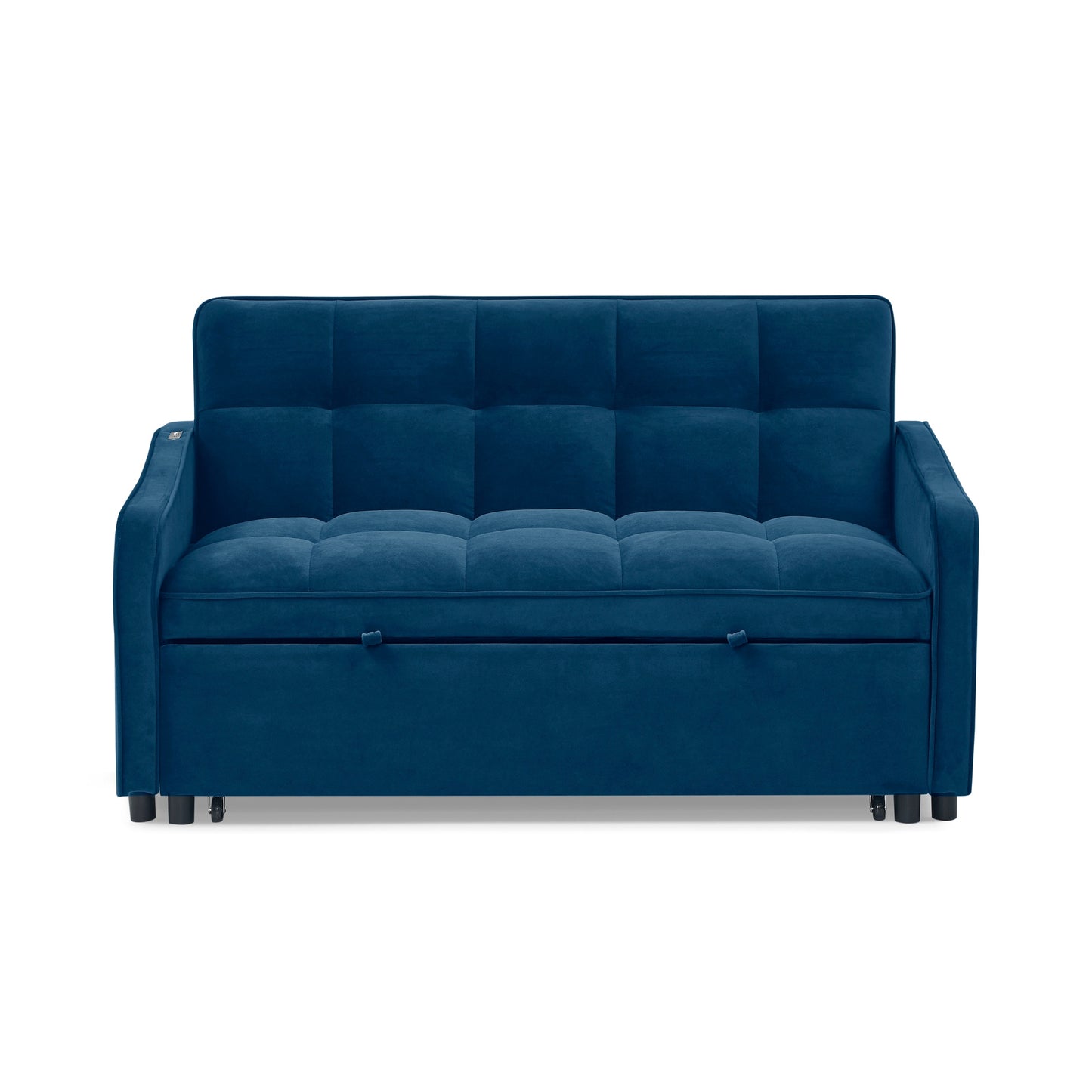 Bybafun Blue Casual Velvet Sofa bed