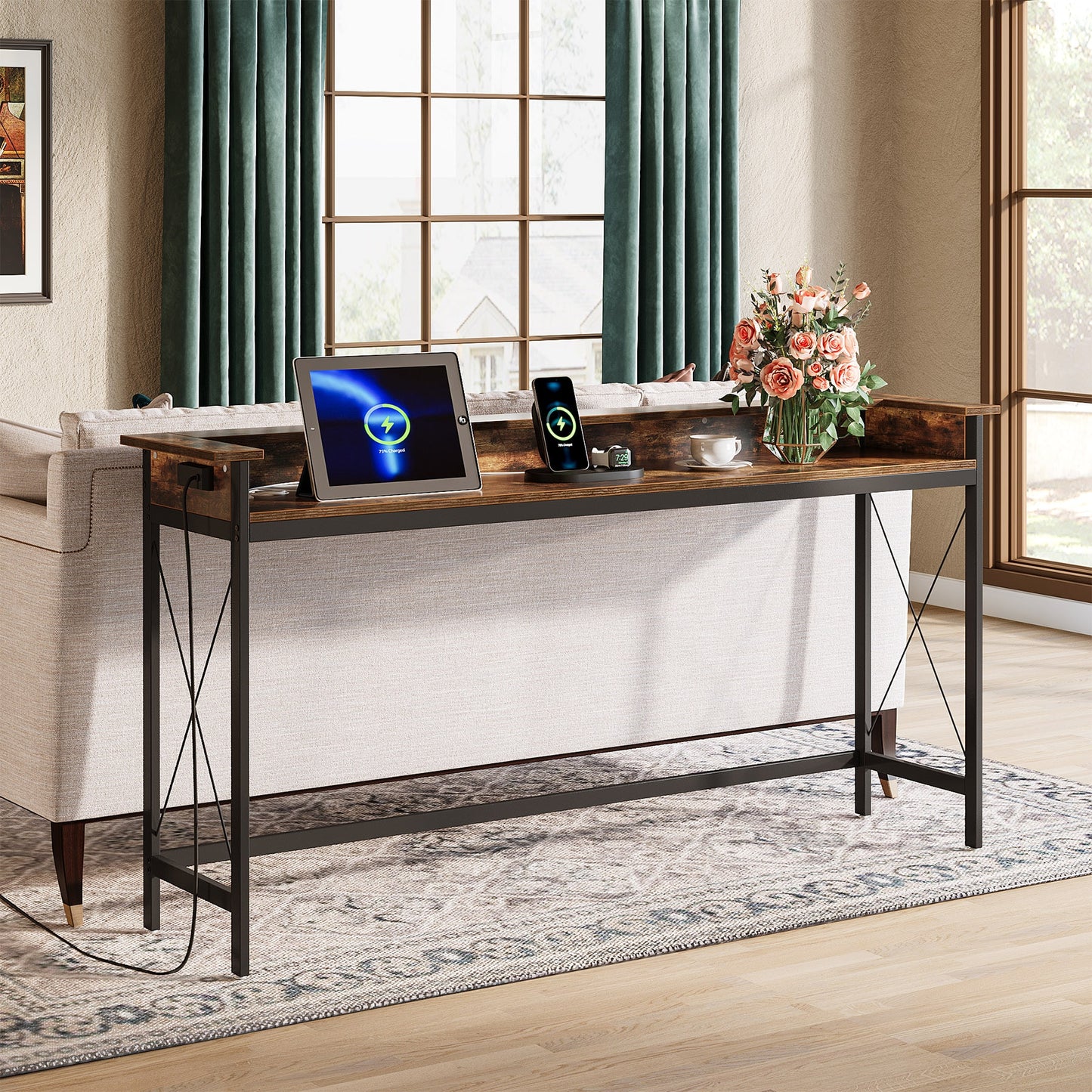 Fnova Modern Wood Finished 71-in W x 42-in H Console table