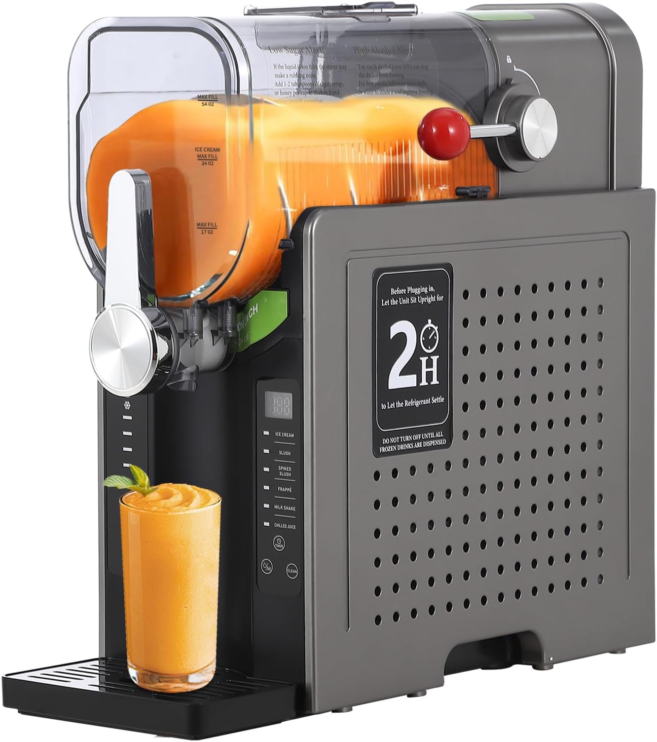 Slushie Machine 68 oz, GarveeHome All-in-One Slushy Maker for Home with LED Display & Auto-Clean, No Ice Needed & One-Touch Reservation, 6 Preset Programs for Frozen Margaritas, Ice Cream & Frappés