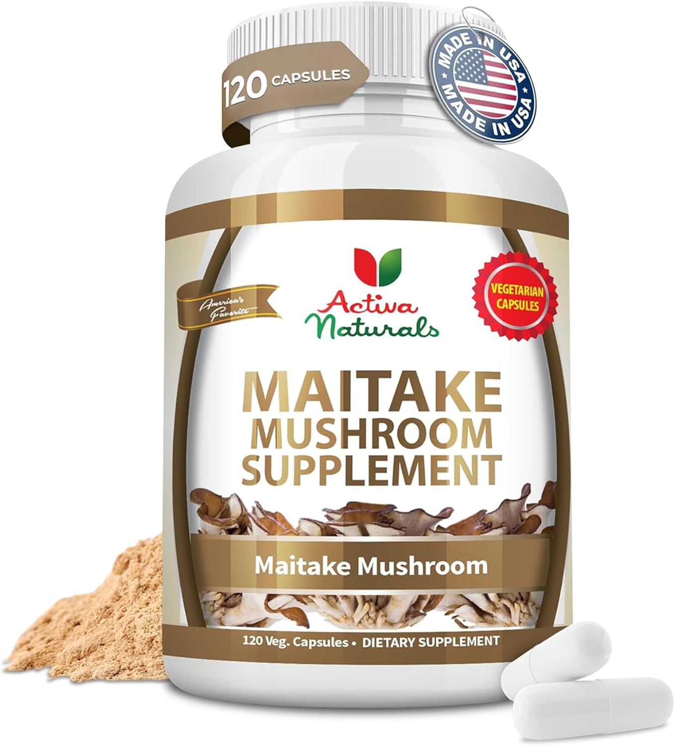 Maitake Mushroom Supplement 1500mg – 120 Vegetarian Capsules – Pure Grifola Frondosa Extract – No Fillers, Chemicals, Additives, or Artificial Colors – Supports Daily Wellness, Energy & Balance