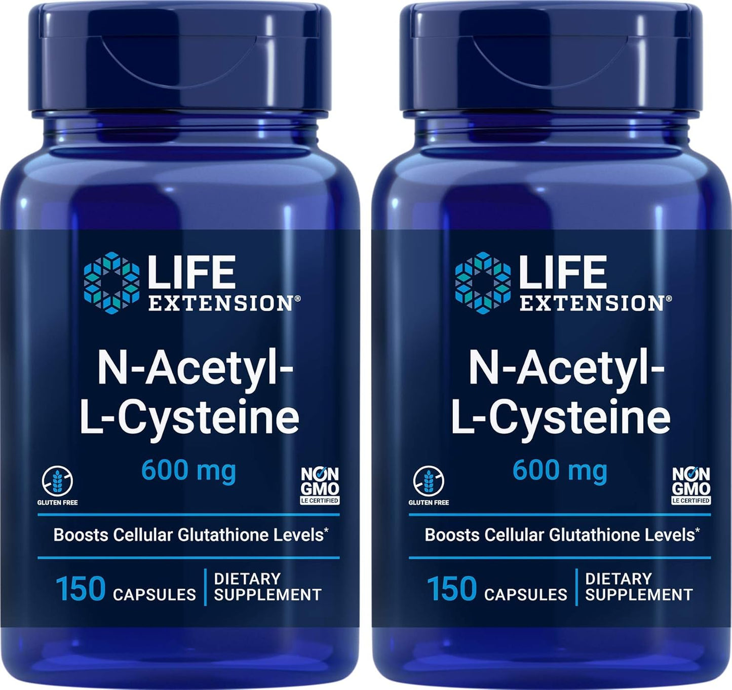 Life Extension N-Acetyl-L-Cysteine (NAC) 600mg, 150 Capsules (Pack of 2)