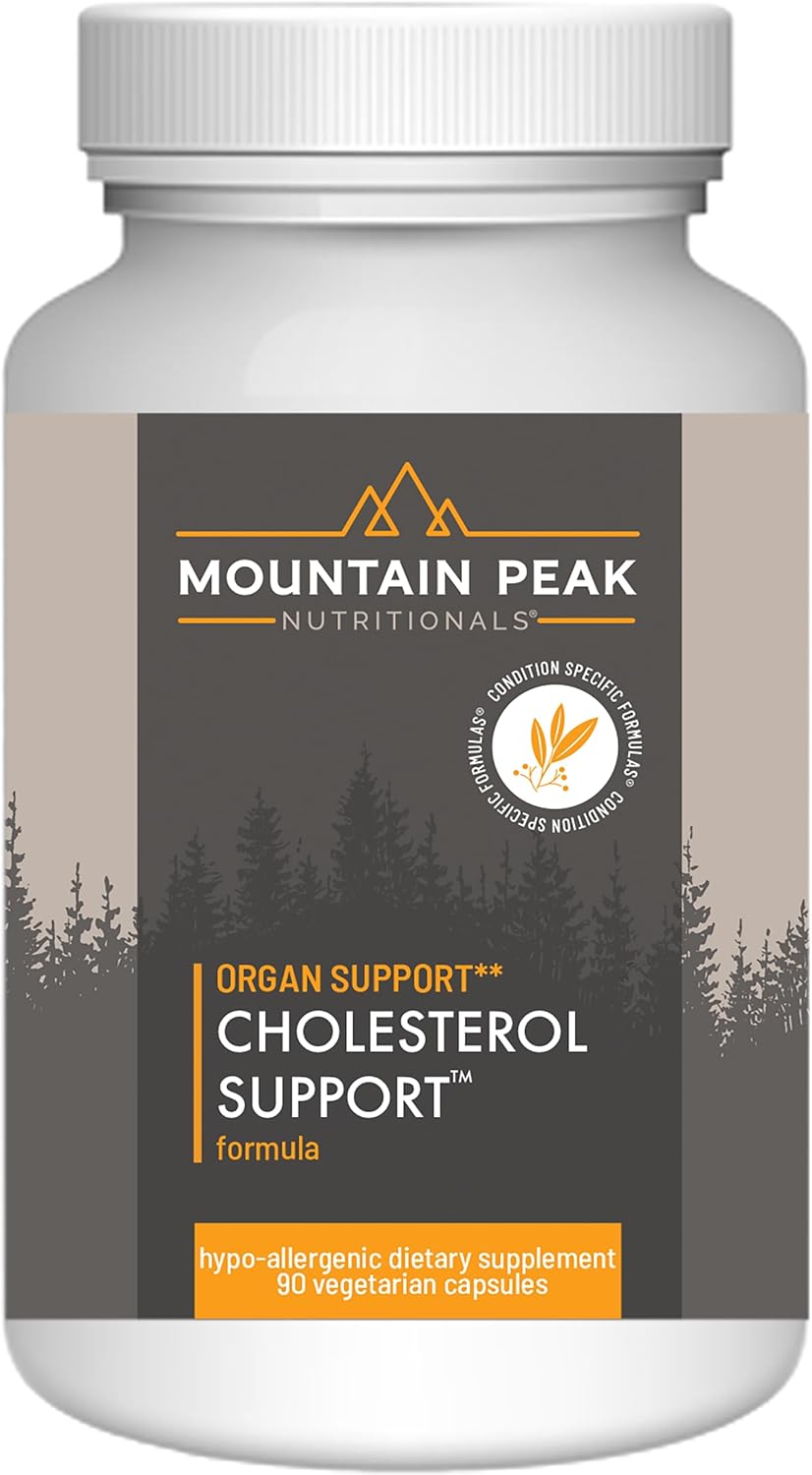 Mountain Peak Nutritionals Cholesterol Support Supplement - with Artichoke Extract, CoQ10, & Red Yeast Rice - Plant-Based Formula Supports Heart Health & Healthy Lipid Levels (90 Vegetarian Capsules)