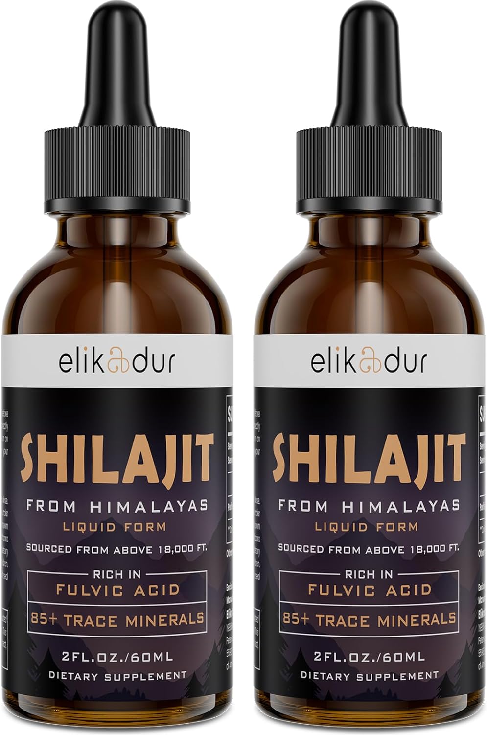 Elikadur Shilajit Resin Organic Liquid Supplement, Shilajit Himalayan Organic, Shilajit Liquid Drop, Shilajit Drop Contain 85 Trace Minerals, Alternative to Resin & Capsules,120 ml