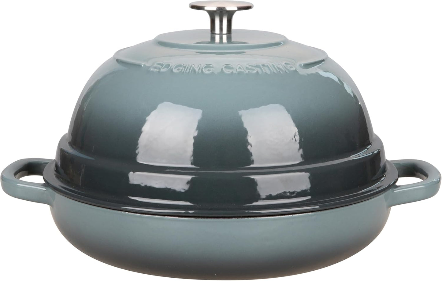 EDGING CASTING Enameled Cast Iron Dutch Oven Pot with Lid, Round Bread Oven for Homemade Sourdough Bread Baking, 6 Quart, Slateblue