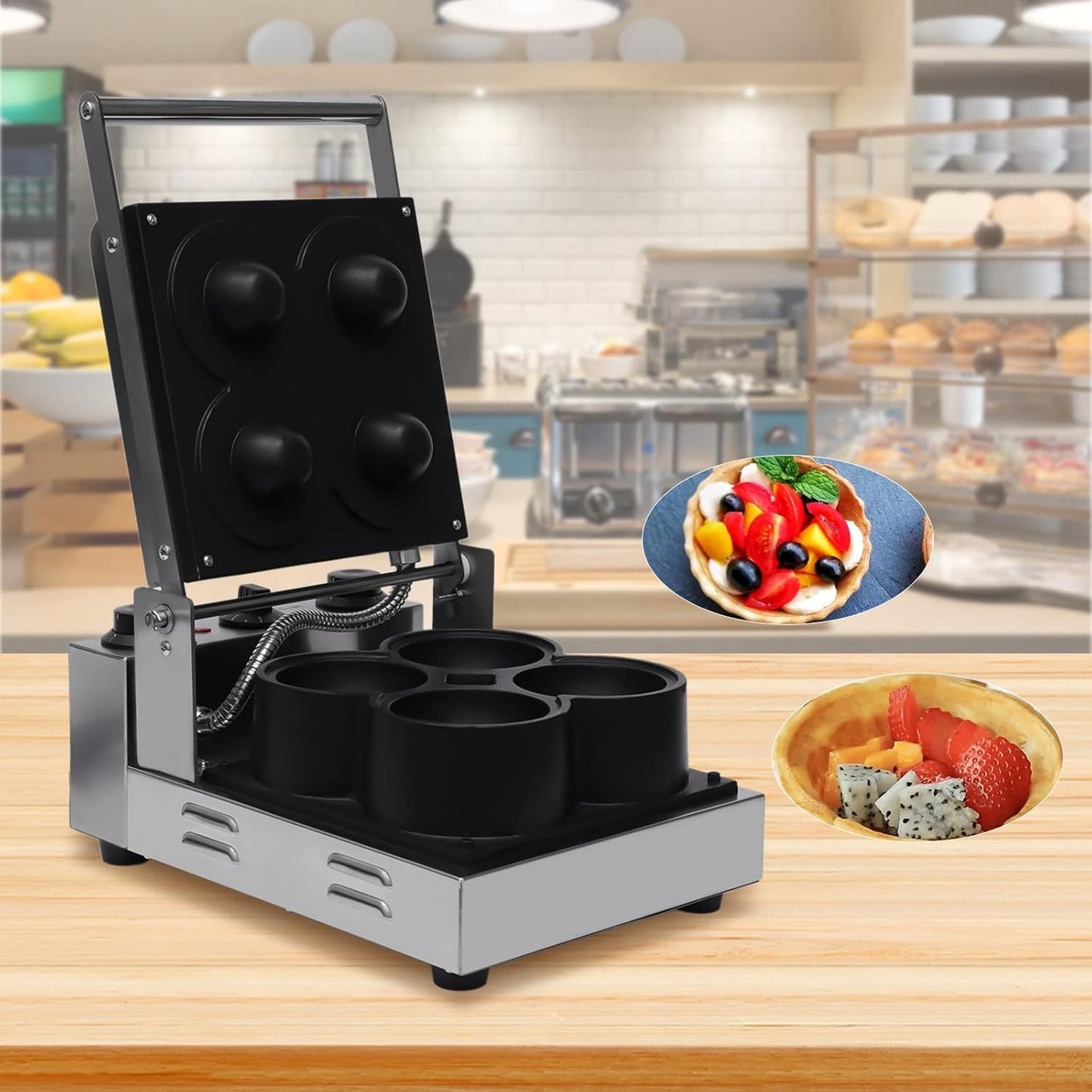 1800W Commercial Waffle Dog Maker Machine,110V Non-Stick Waffle Stick Maker, lectric Corn Dog Maker, Stainless Steel Waffle Baker Machine