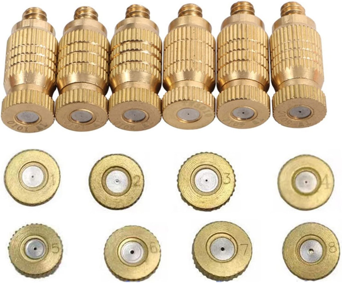 20pcs high pressure brass misting nozzles mister nozzles for cooling system fog nozzle atomizing mister sprinkle for patio garden sprayer irrigation tool kit 0 004 0 035 orifice size 0 3mm