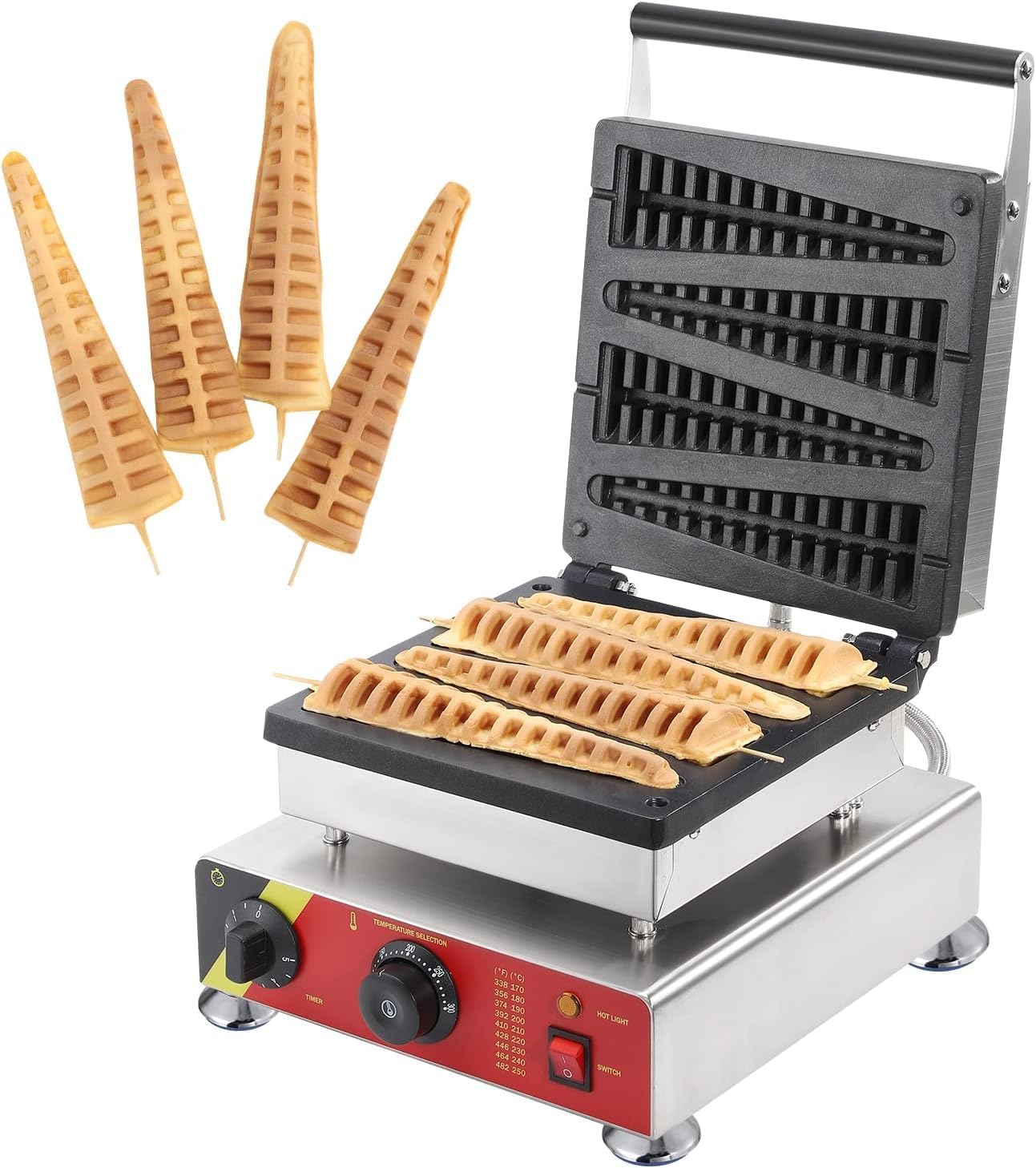 CGOLDENWALL 4pcs Commercial Waffle Toaster waffle maker No-stick waffle baker Waffle machine Waffle Iron machine 110V CE Certification