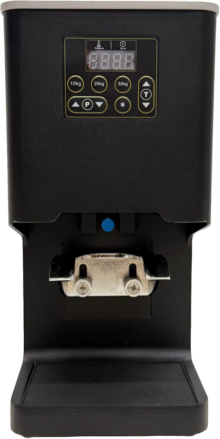 Electronic Automatic Coffee Tamper Machine - Precision Press for Perfect Espresso for Home & Commercial. Adjustable Pressure, Multi-Tamp, Hands Free Operation, Height Adjustable for Wide Range (Black)