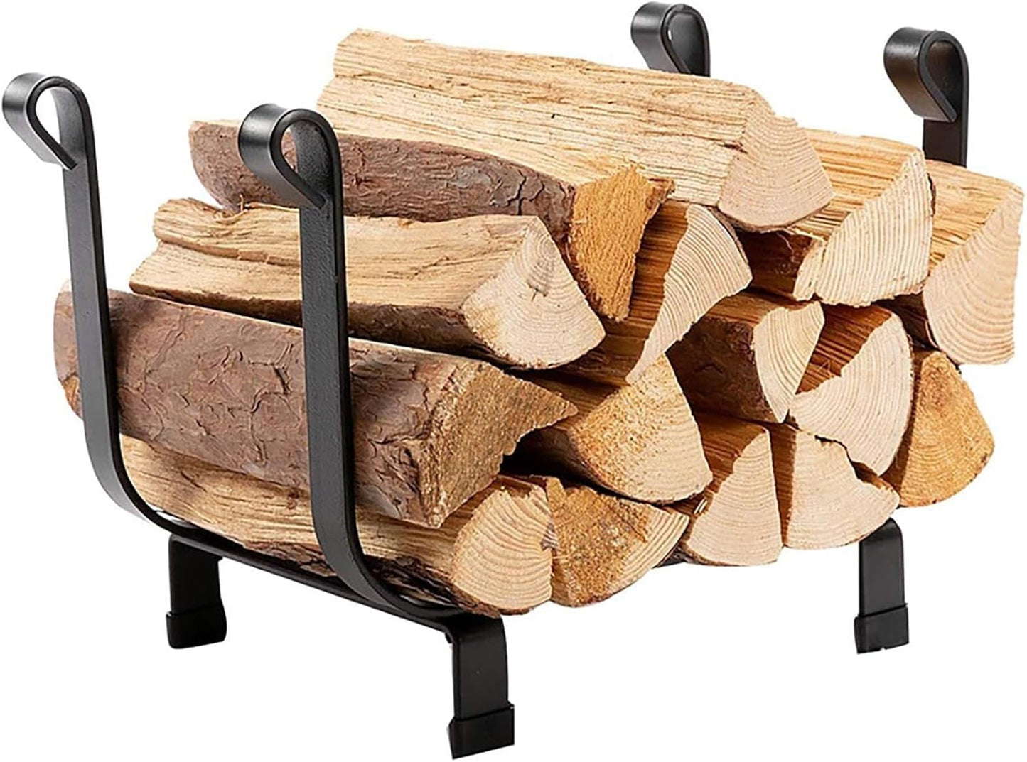 Small Firewood Rack Holder, 15 Inch Heavy Duty Metal Log Holder For Indoor & Outdoor Garden, Easy To Assemble