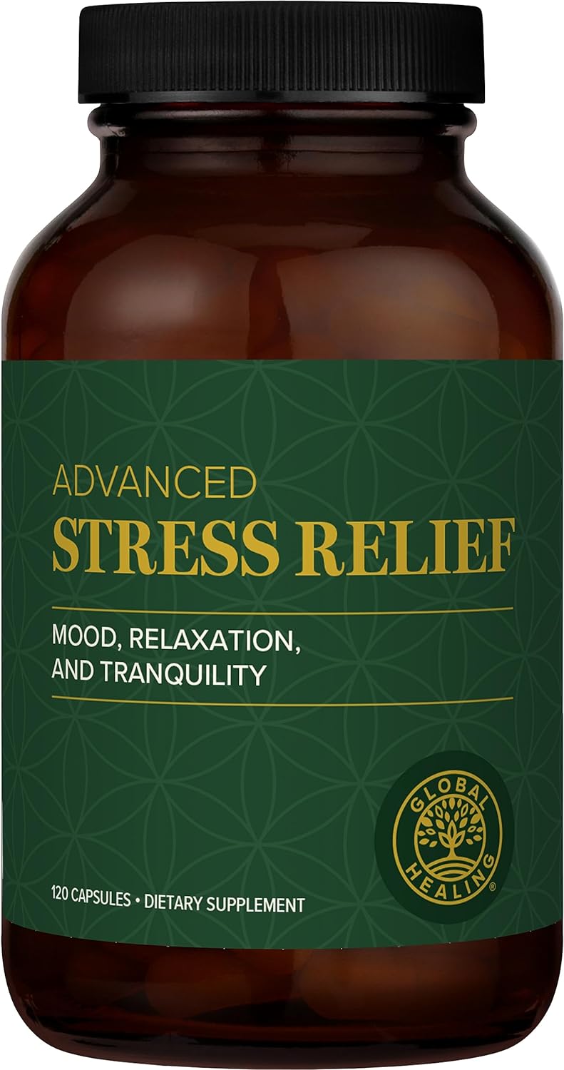 Global Healing Center - Stress Relief Supplement with Lithium Orotate - Advanced Calm Support Helps Ease Stress and Improve Function - Lithium Supplements - (120 Capsules)