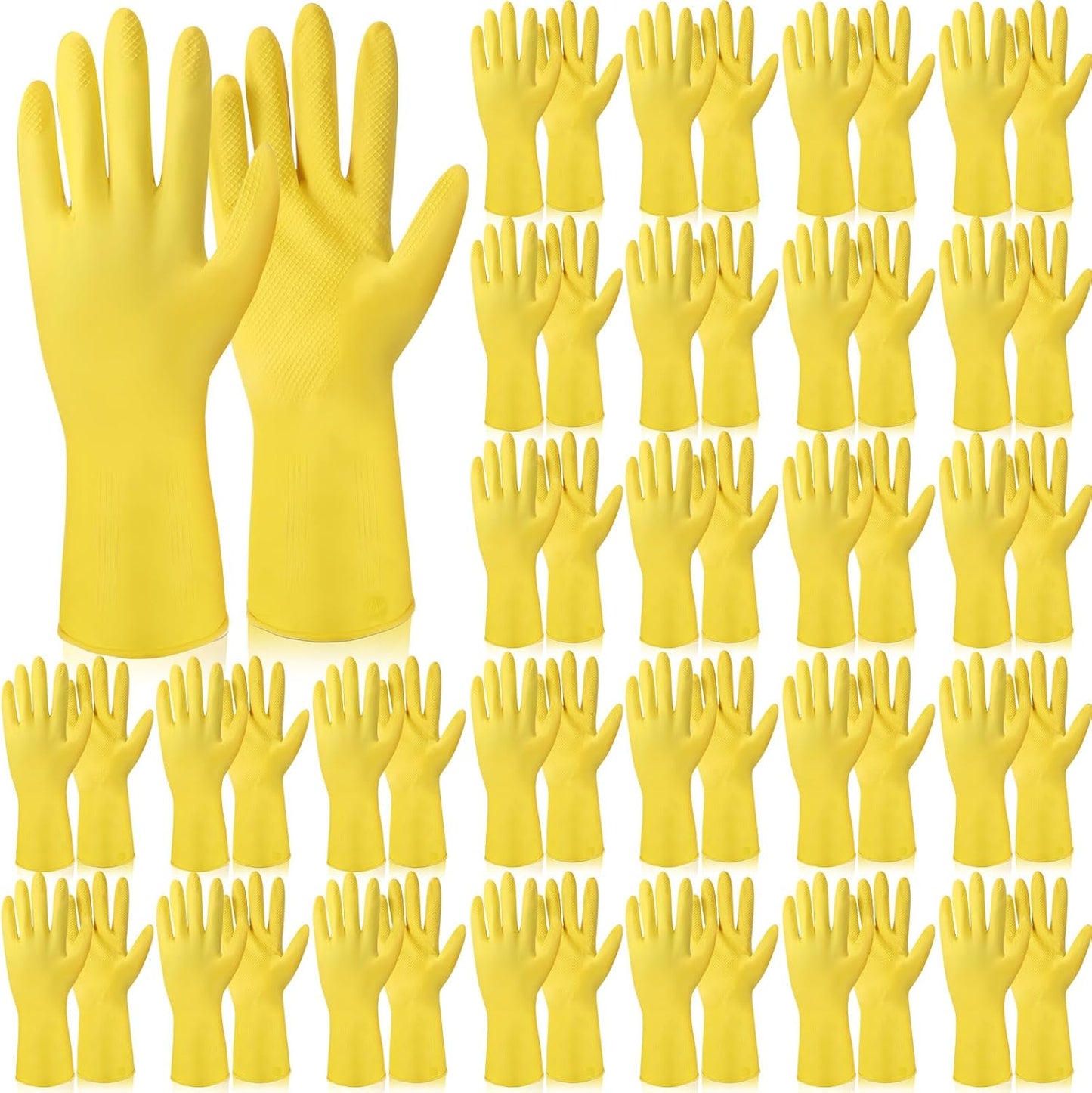 Gandeer 36 Pair Reusable Household Gloves Long Rubber Dishwashing Gloves Kitchen Cleaning for Dishes Clean Gardening