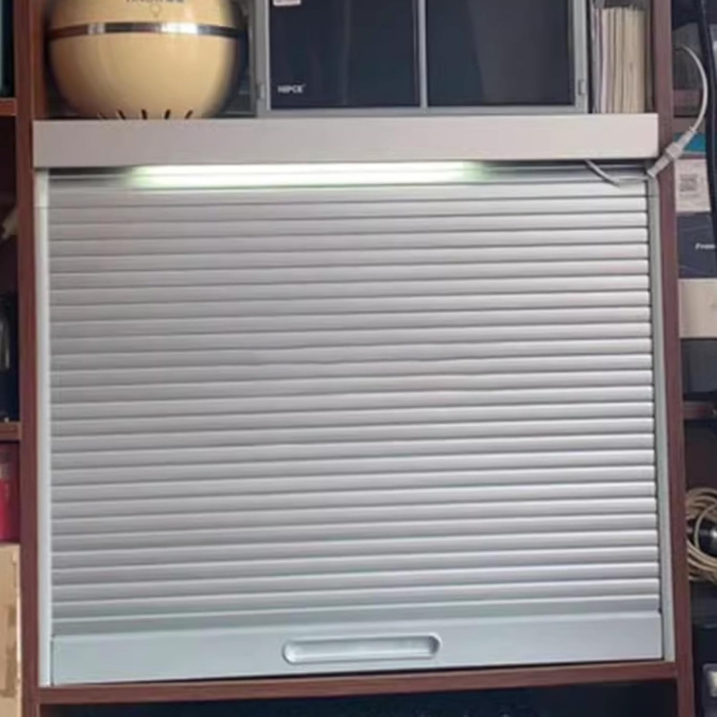 Small Tambour Door Kit Set for Cabinet\/Closet, Flexible Pull-Down Appliance Garage Decorative Doors with Panles and Track, Reusable Cupboards Replacement Gate(16 x 20 inch)