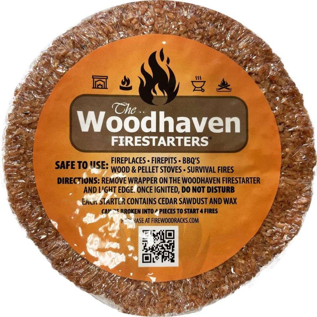 Woodhaven Easy Light Firestarters - Made with Natural Cedar Wood - Made in The USA - Great for Starting Fires, BBQs, Camping and Survival Packs (100 Pack)