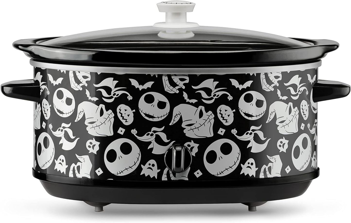 Disney The Nightmare Before Christmas Slow Cooker by Select Brands - 7-Quart Kitchen Appliance - Removable & Dishwasher-Safe Stoneware Crock - Tempered Glass Lid