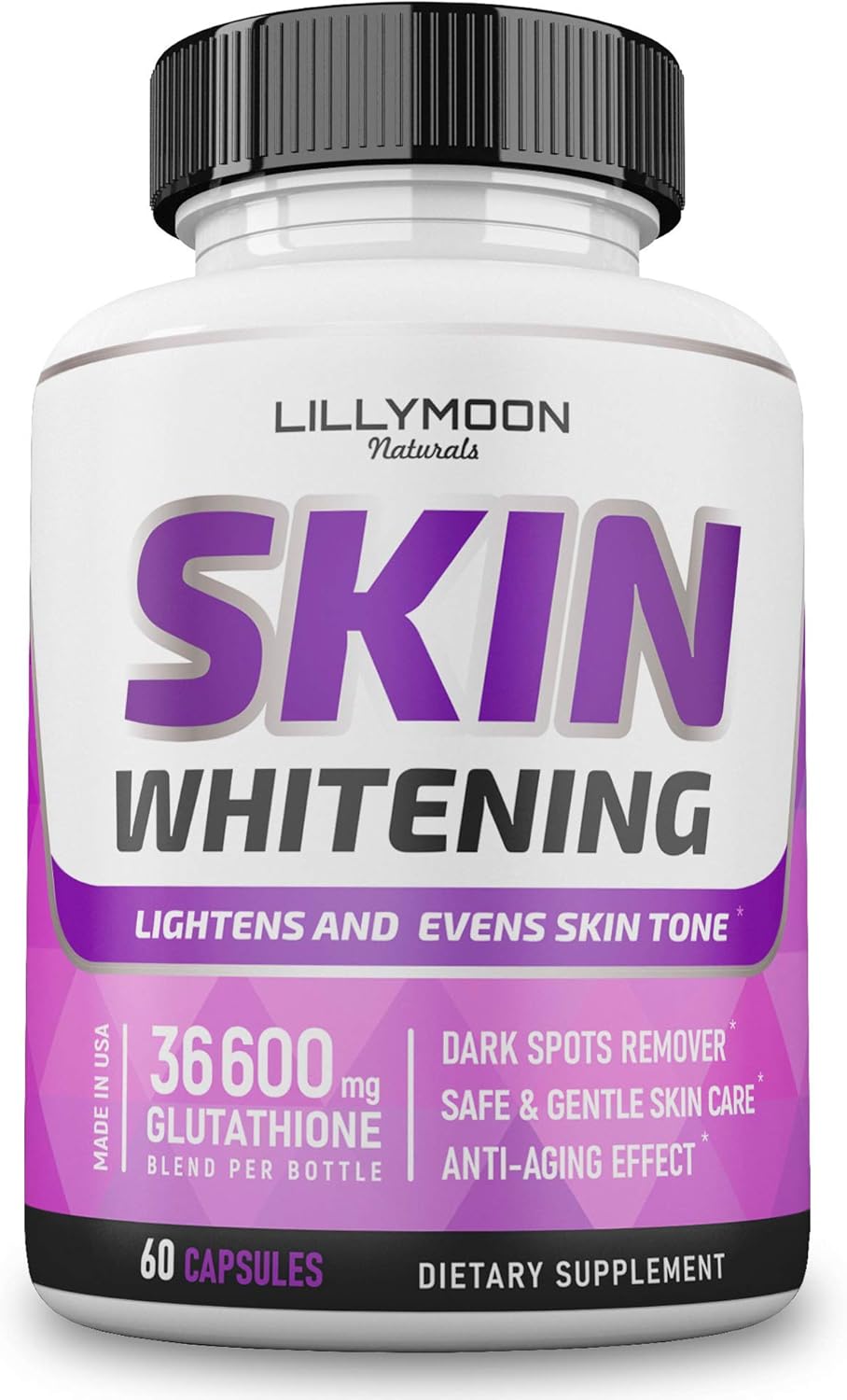 LILYMOON Glutathione Whitening Pills Skin Lightening Pills - Skin Whitening Formula - Glutathione Whitening Skin Pills with Vitamin C - Skin Lightener - Dark Spot Remover - Made in USA
