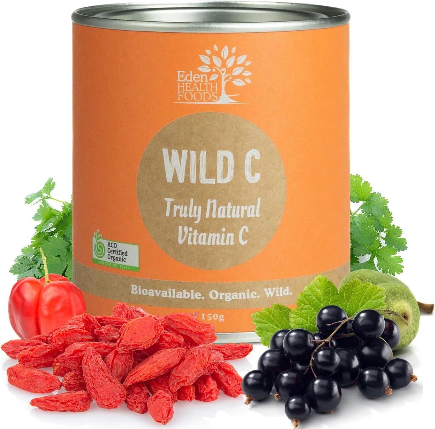 Organic Vitamin C Powder - Pure, Wild-Harvested Vitamin C, Non-Toxic and Natural, 150g Wild C