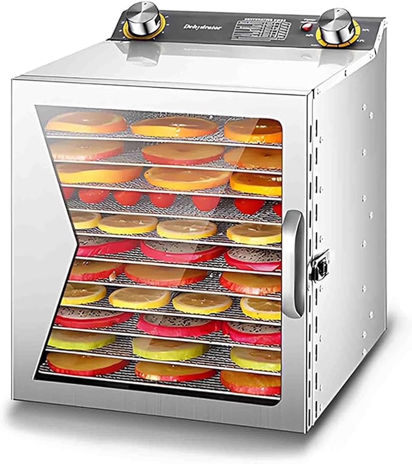 Lylunnamsp Commercial Food-Dehydrator Machine with Trays, Large Food-Dehydrator for Food Dryer Dehydrator,Stainless Steel Fruit Dehydrator for Jerky, Meat, Beef, Herbs,12 Layer