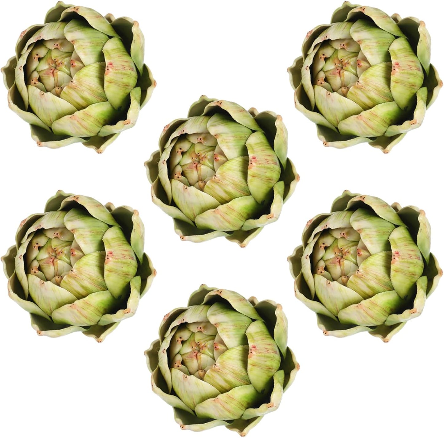 Timgle 6 Pcs Green Artificial Artichokes Fake Vegetables and Fruits for Summer Kitchen Wedding Bowl and Vase Decorations (Large)