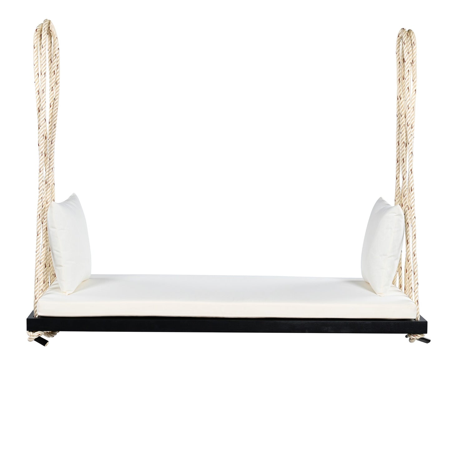 Bybafun 2 -person Black Outdoor Swing