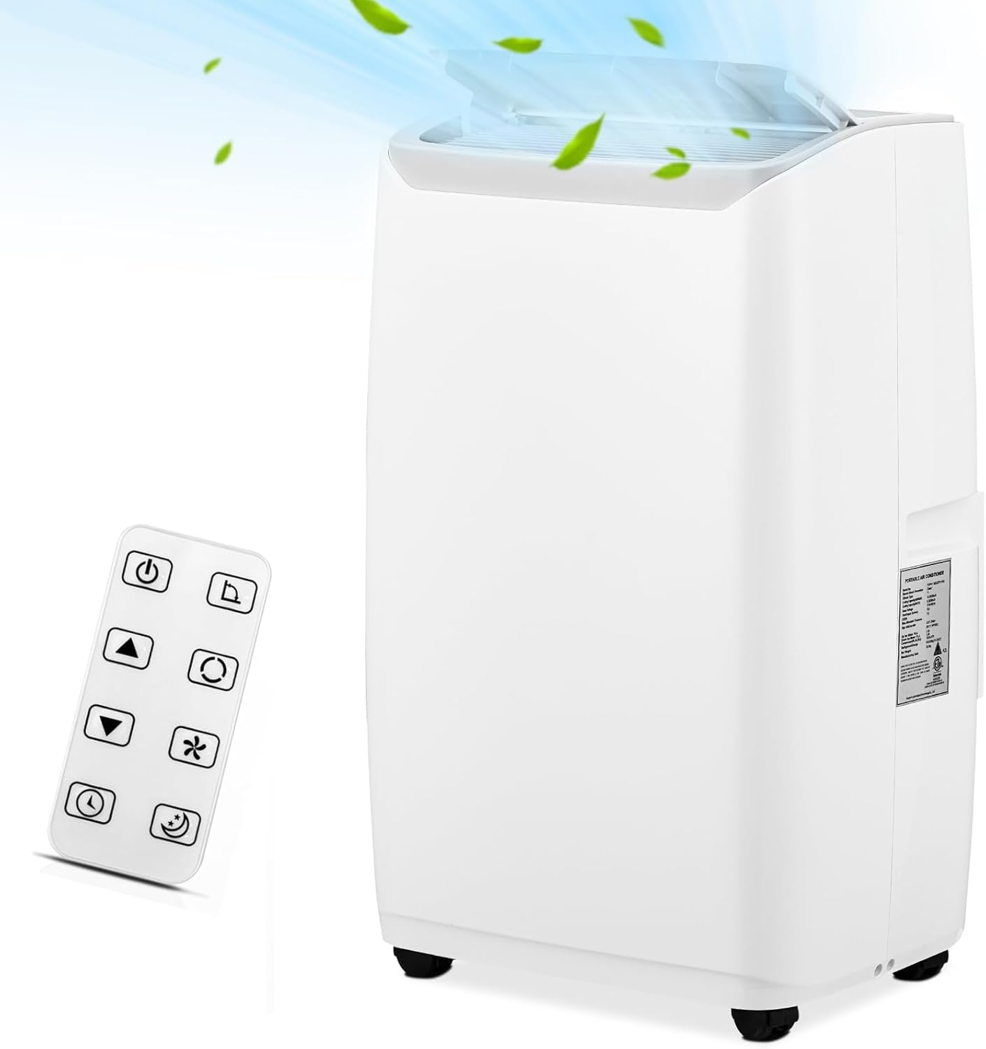 Qeetex 14000 BTU Portable Air Conditioners Cooling for Rooms Up to 750 Sq Ft 3 In 1 AC Unit with Fan and Dehumidifier Remote Control Sleep Mode Easy Setup for Bedroom Living Room