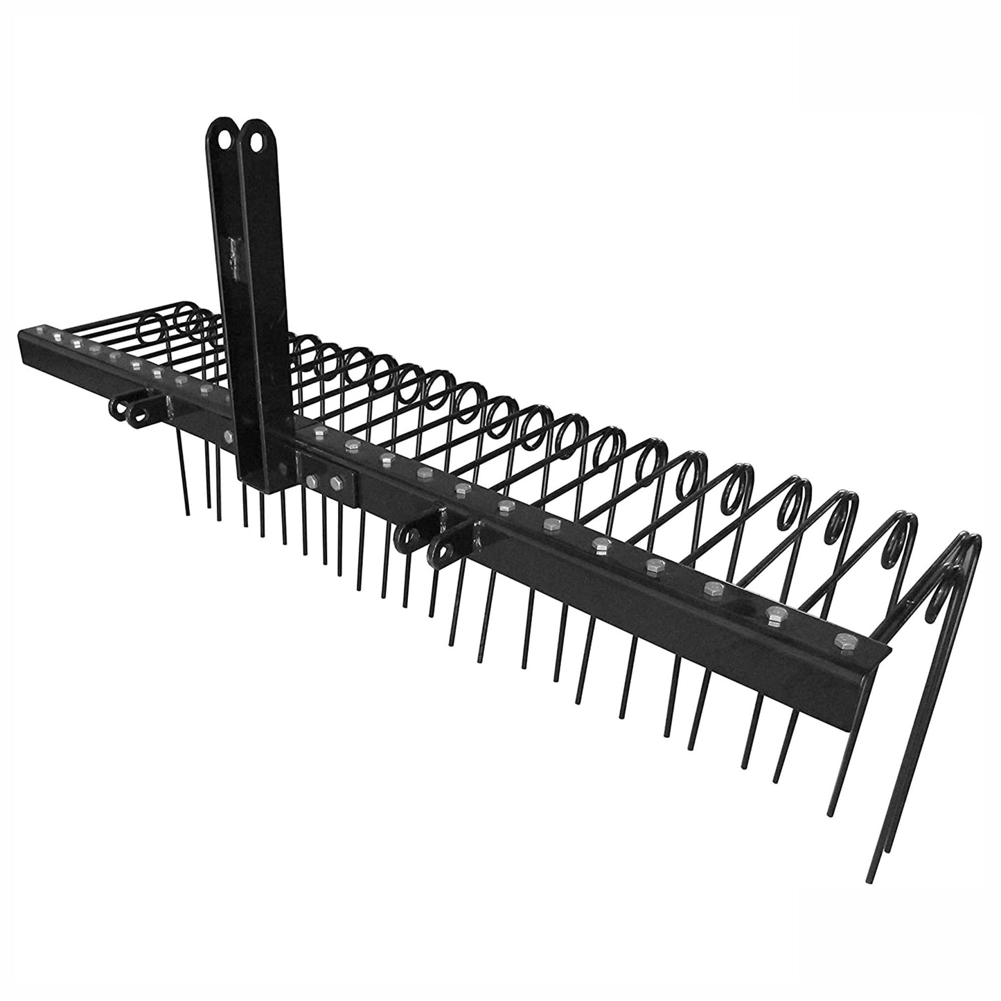 FIELD TUFF 3 Point 72 Inch Durable Powder Coated Steel Pine Straw Rake Black