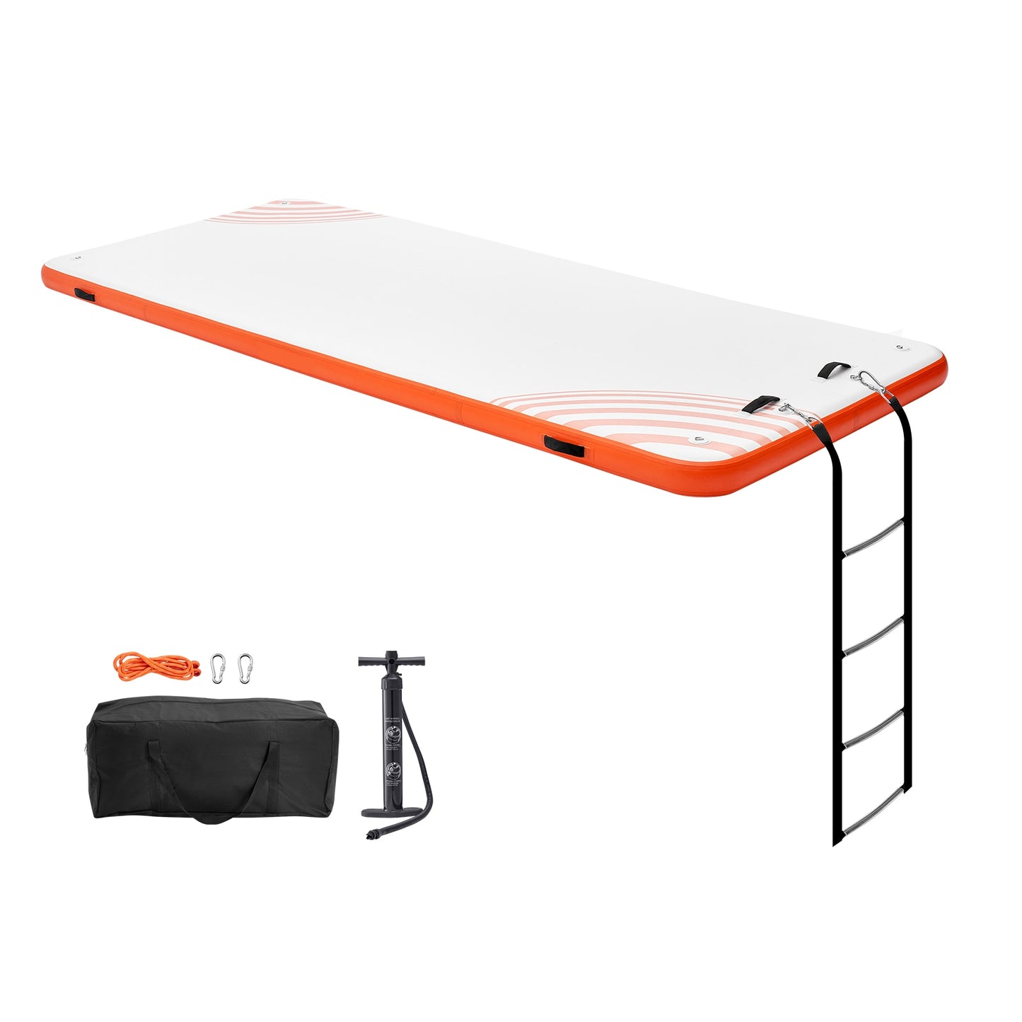 VEVOR Inflatable Floating Dock 15 x 6FT Inflatable Dock Platform Non-Slip Water Floating Dock Mat with Detachable Ladder and Portable Carrying Bag Floating Platform Island Raft for Ocean Pool Beach