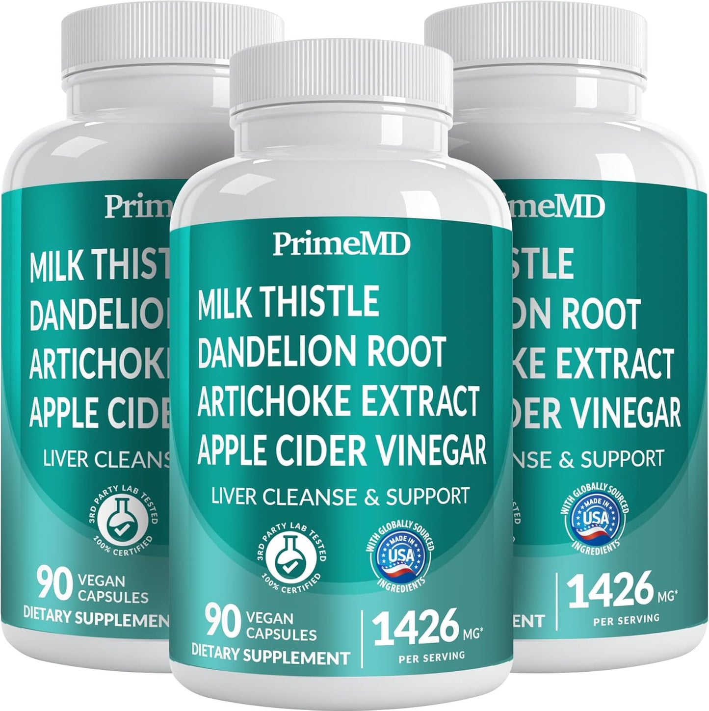 32-in-1 Liver Cleanse Detox and Repair with Milk Thistle, Silymarin, Artichoke Extract, Beetroot Powder - Gallbladder Supplement with Active Liver Health Formula - 1426mg (90ct, Pack of 3)