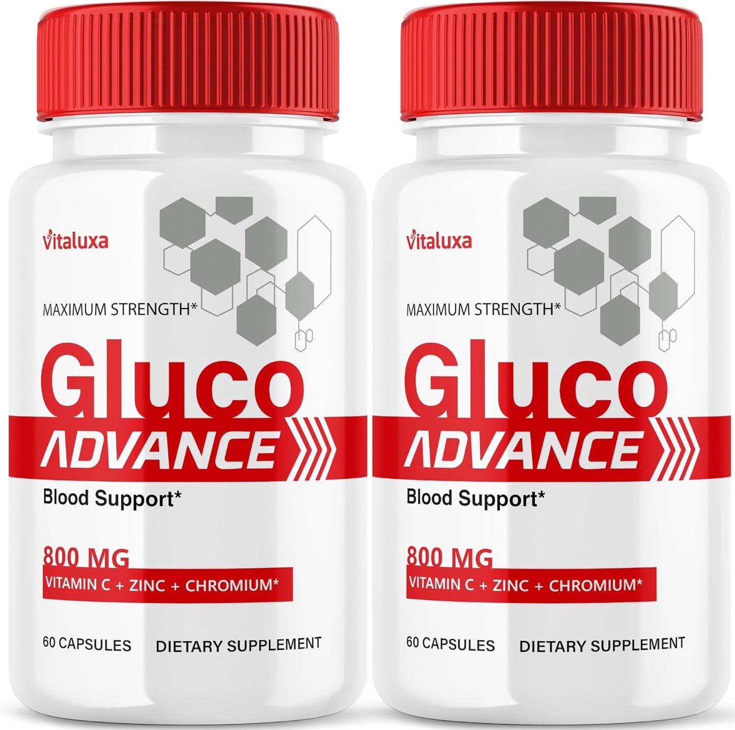 (2 Pack) Gluco Advance Capsules, Gluco Advanced Blood Support Supplement GlucoAdvance Pills for Joints, GlucoseAdvance Premium Blend Flow Balance All Natural Formula Overall Health Wellness (120 Ct)