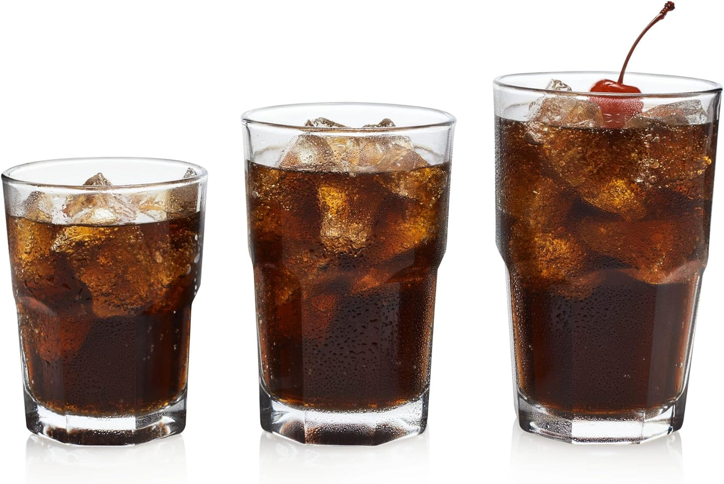 Libbey Boston Tumbler, Rocks, and Juice Glasses, 18 Piece Classic Stackable Glass Cups Set, Versatile, Kitchen Drinking Glasses Set for Everyday Use