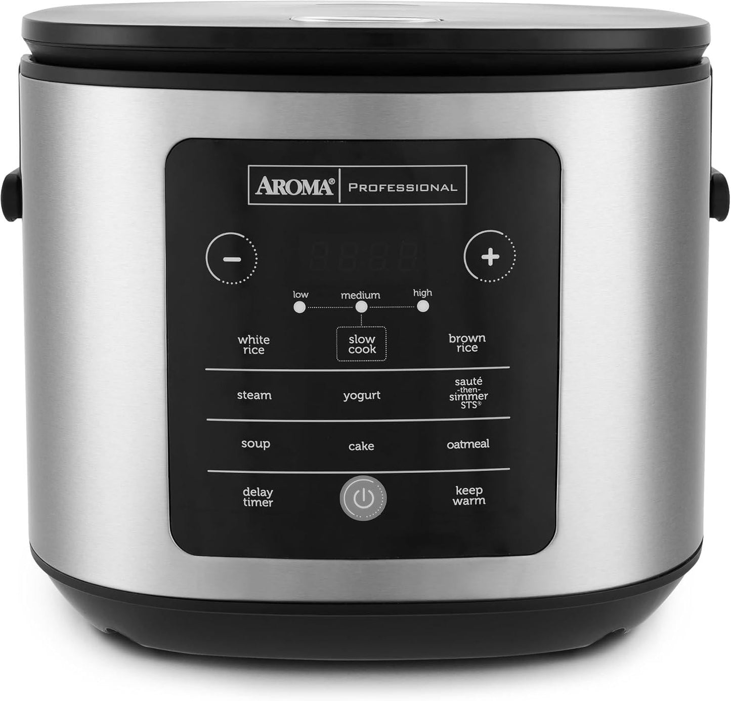 AROMA® 20-Cup Slow Cook Rice Cooker and Brown Rice Cooker with Lift-Out Pot Handles and Silicone Storage Lid — PFAS-Free CoreCoat™ Ceramic