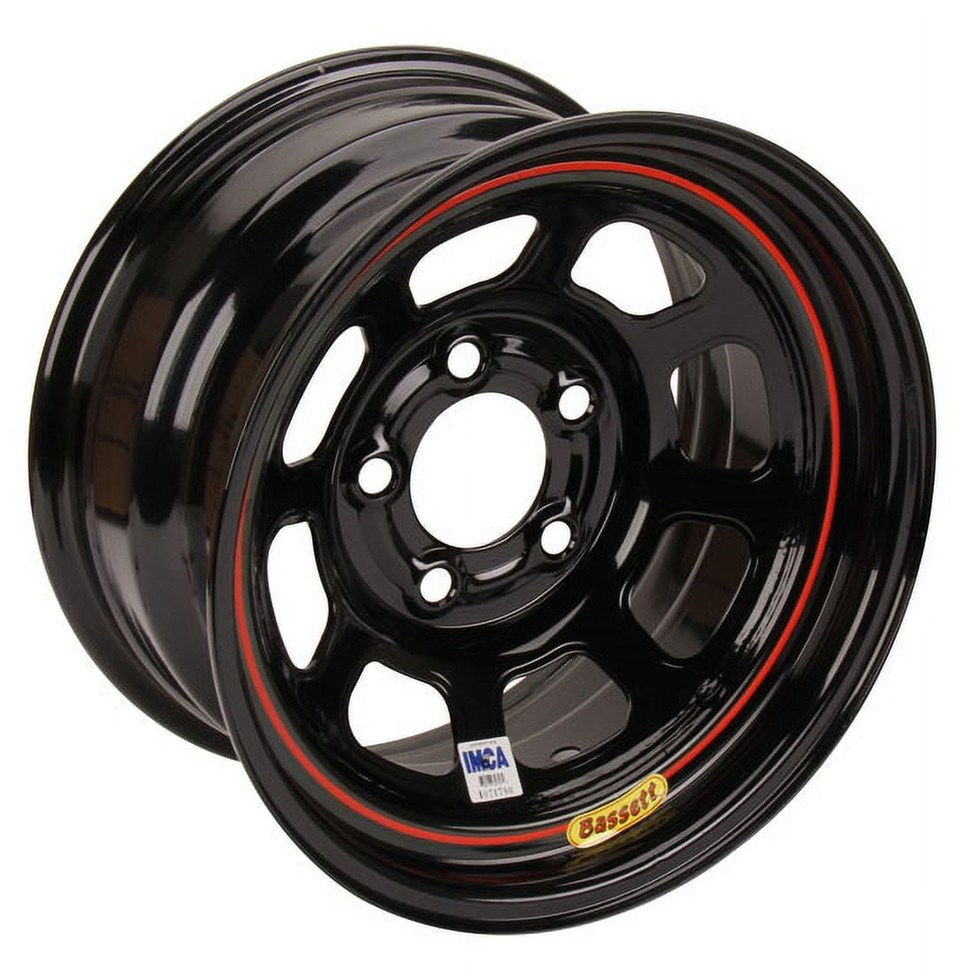 Bassett 58D51I 15X8 D-Hole 5x5 1" IMCA Black Wheel